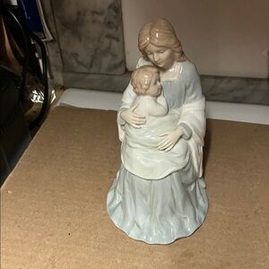 Porcelain Mother and Child Figurine